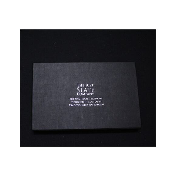 The Just Slate Company set of 6 heart stainless teaspoons - Picture 2 of 2